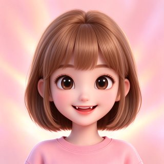 AI虚拟女友甜妹人设糖糖的3D卡通头像