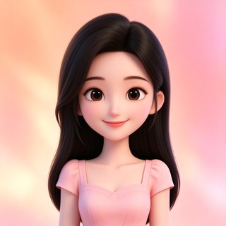 AI虚拟女友温柔人设软软的3D卡通头像
