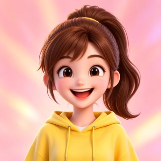 AI虚拟女友元气人设小满的3D卡通头像