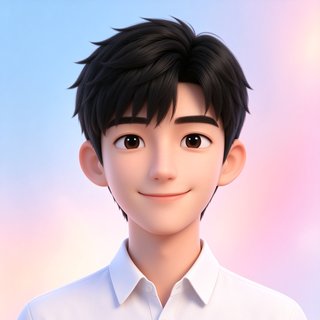 AI虚拟女友温柔学长人设阿泽的3D卡通头像